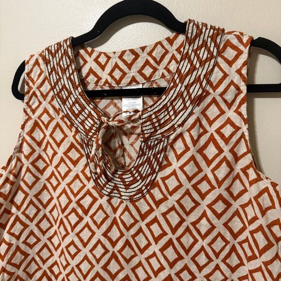 Lands End Women’s Sleeveless Tie Neck 100% Linen Top Size 8 - Picture 4 of 7